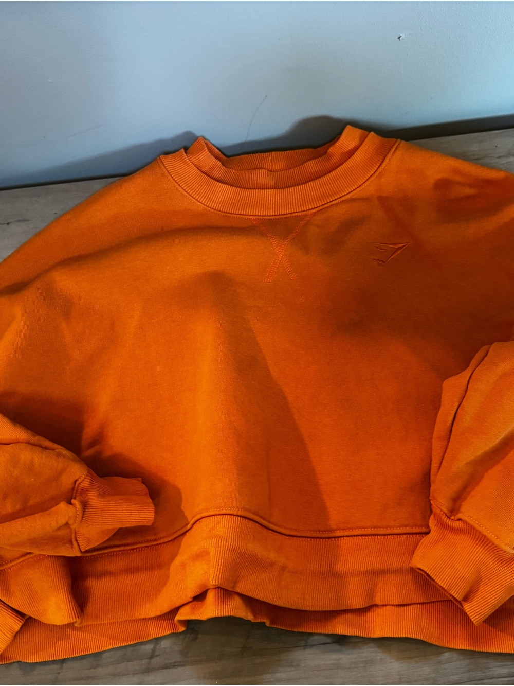 Gymshark Orange Ribbed Cropped Sweatshirt - Picture 2 of 6